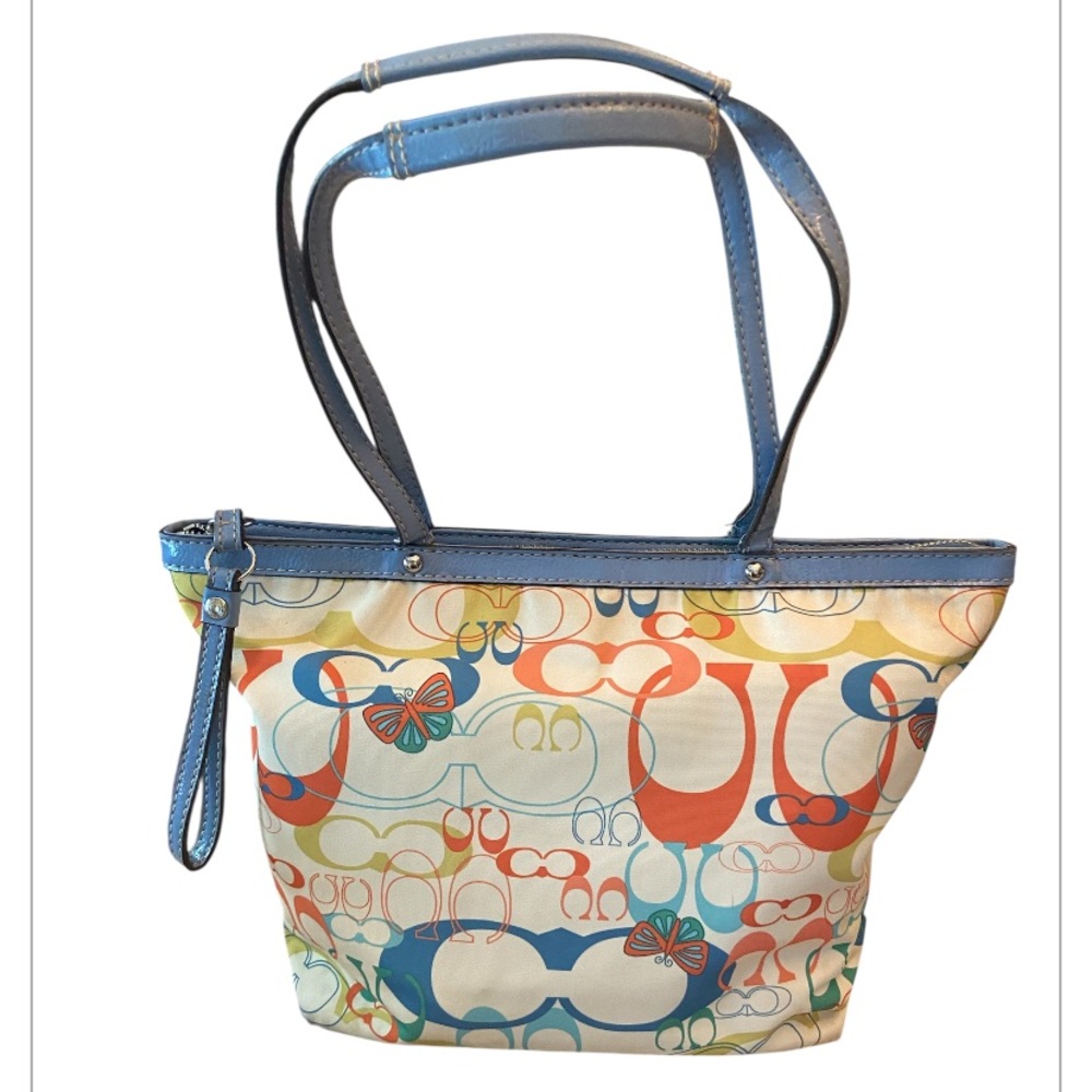Y2K Coach Optic Signature Butterfly Zip Tote,cardholder, wristlet and med pouch - Picture 4 of 15